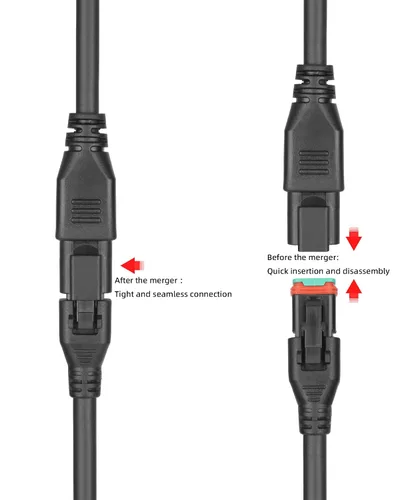 Vista 7 de 2 en 1 2 pies universal DT Splitter arnés de cableado, 2 pines Plug and Play Kit de conector de extensión para barra de luz LED, cápsula LED, luces