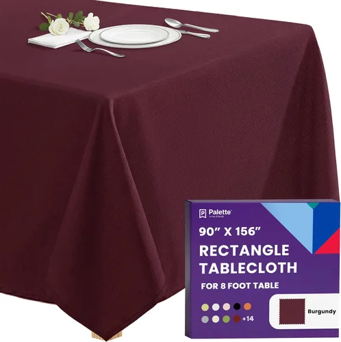 Vista 89 de Gee Di Moda - Mantel rectangular de 60 x 84 pulgadas – Mantel rectangular de poliéster lavable para mesa de 5 pies