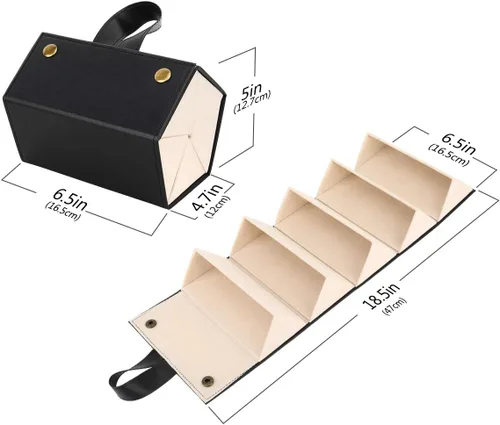 Vista 7 de MoKo - Organizador de gafas de sol con 5 ranuras, estuche de viaje para gafas de sol portátil, estuche de almacenamiento para mujeres y hombres