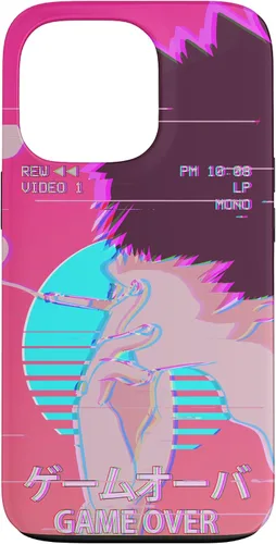 Vista 10 de Funda retro para iPhone 16 Vaporwave Aesthetic Emo Anime Boy Sad Game Over Lofi