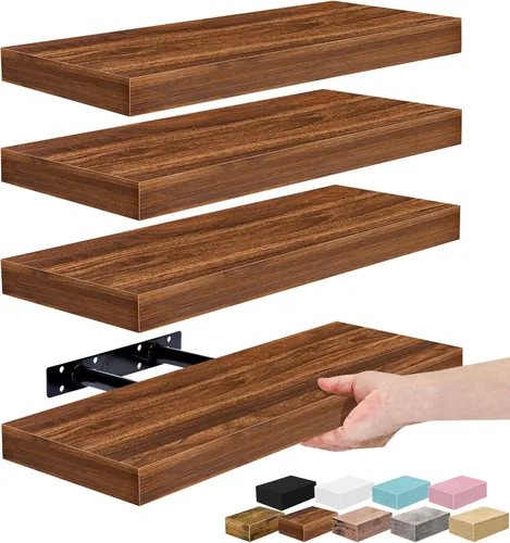 Vista 34 de Sorbus Estantes flotantes para pared, estante flotante de 16 pulgadas para cocina, dormitorio, sala de estar, baño, hogar y decoración de pared