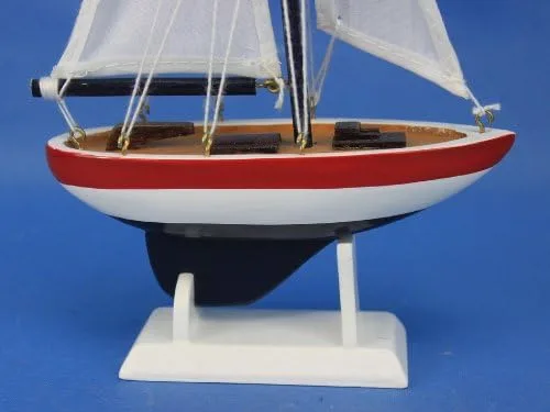 Vista 3 de USA Sailer 9" - Pequeño velero de madera - Modelo de decoración de velero - Nautical Them