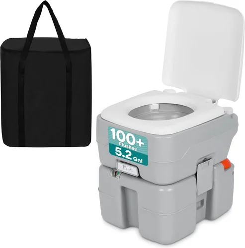Vista 14 de SereneLife Asiento de inodoro plegable para campamento, altura ajustable, portátil, para viaje, con tapa, bolsa de transporte, base antideslizante