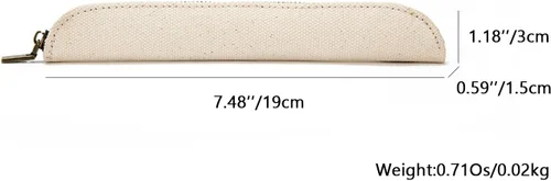 Vista 2 de Estuche de lona Cartucheras De Maquillaje Pure Color Simple Mini (Beige, S)
