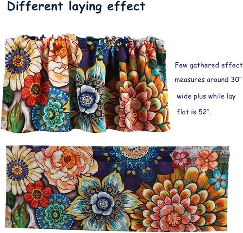 Vista 6 de YoKii Boho Bouquet - Paneles de cortina para ventana