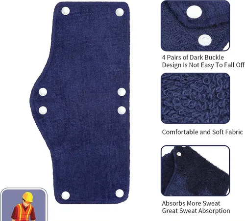 Vista 3 de G & F Products Banda para el sudor, paquete de 6 unidades, forro a presión, 100% algodón, lavable, absorbe el sudor, suave y transpirable, costuras