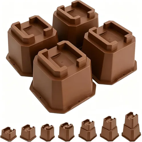 Vista 18 de Elevadores de Cama Shouwuhho de 2 Pulgadas, Elevadores de Muebles con Alturas de 2 3 4 5 6 7 8 Pulgadas de Alta Resistencia, Elevadores de Cama