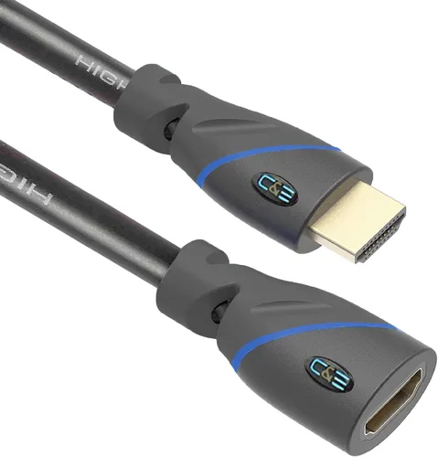 Vista 10 de Cable HDMI de alta velocidad de 75 pies (74.8 ft) macho a macho con Ethernet negro (75 pies/74.8 ft), amplificador de señal integrado, compatible