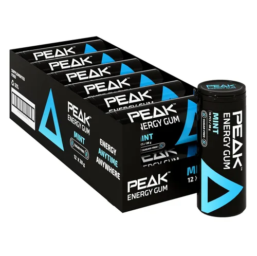 Vista 10 de Peak Energy Gum Caffeinated Chewing Gum - Sugar Free With B Vitamins B3 B5 B6 B12 for Focus and Performance - Caffeinated Energy Boost - Natural