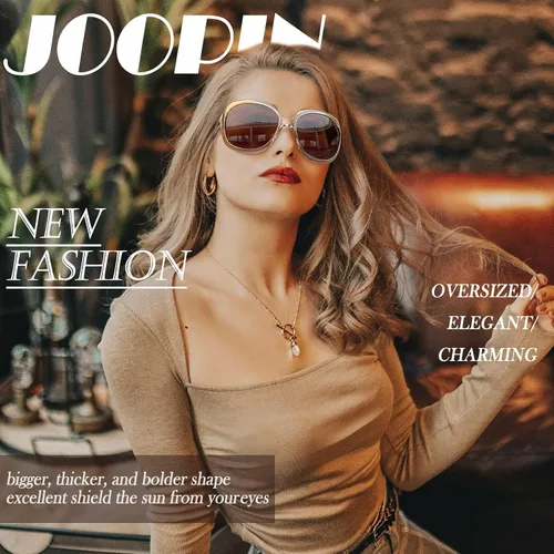 Vista 229 de Joopin Lentes de sol de gran tamaño para mujer, polarizados, grandes, para conducción, protección UV, grandes sombras
