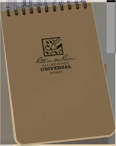 Vista 26 de Rite in the Rain Cuaderno de espiral superior resistente a la intemperie, 4 x 6 pulgadas, cubierta verde, patrón universal, paquete de 6