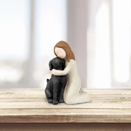 Vista 3 de Figuras de ángel de perro negro, memoriales de amistad de perro ángel para amantes de las mascotas