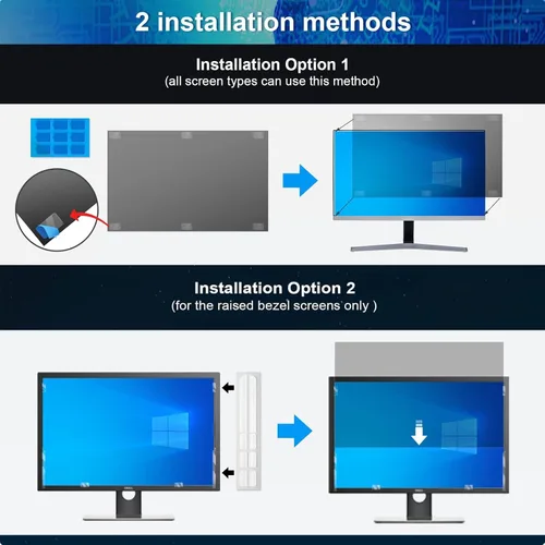 Vista 5 de [2 unidades] Filtro de pantalla de privacidad de computadora de 24 pulgadas para relación de aspecto 16:9, protección ocular, antirreflejos, filtro