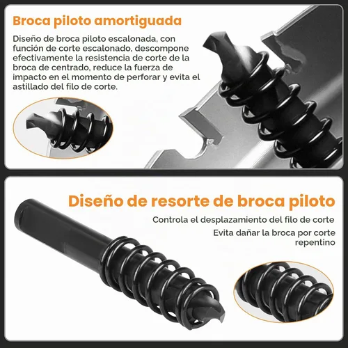 Vista 4 de ANBULL 9PCS Kit de sierra de agujero de carburo para metal duro y acero