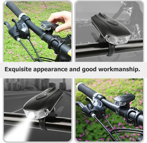Vista 6 de Bike Light Set USB Rechargeable Front Headlight Red Rear Tail Light Cycling Safety Lamp Night Riding