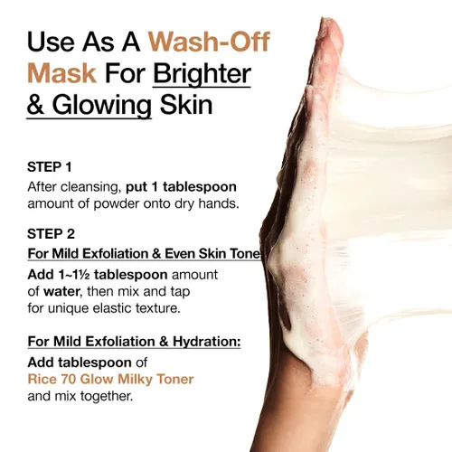 Vista 3 de ANUA Polvo de limpieza iluminador con enzimas de arroz, mascarilla de arroz, ceramida, lavado facial suave para piel radiante, limpiador facial