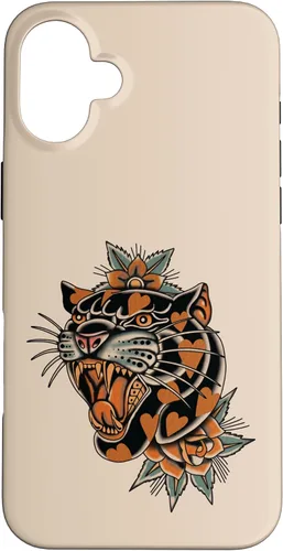 Vista 23 de American Traditional Panther with Hearts Old School Tattoo Case para iPhone 17