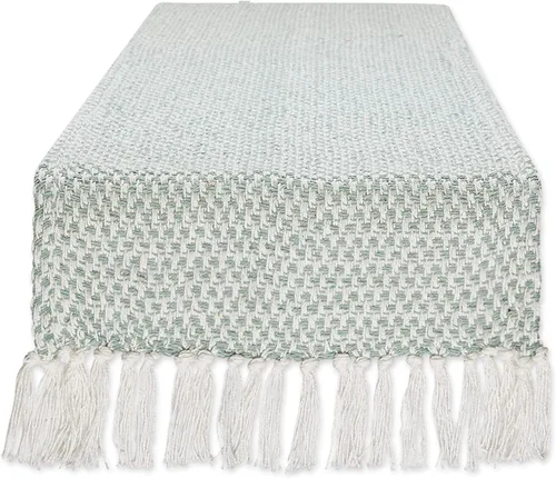 Vista 14 de DII Woven Basics Collection - Camino de mesa de punto 100% algodón, 15 x 72 pulgadas, aguamarina