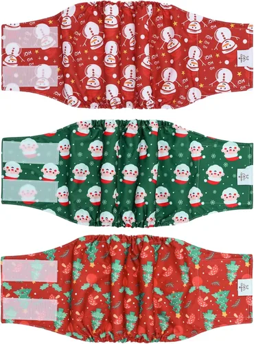 Vista 46 de CuteBone - Pañales lavables para perro macho, banda abdominal, paquete de 3 unidades, color negro, modelo DM54XS