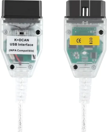 Vista 4 de LZLRUN K+CAN K+DCAN Herramienta de diagnóstico del coche OBD USB Interfaz con interruptor para BMW con FT232RL NCS Codificación Winkfp Tool32