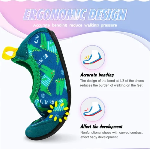 Vista 3 de Apolter - Zapatos de agua o natación estilo calcetín para niños, unisex, antideslizantes, para la playa o piscina, color aguamarina