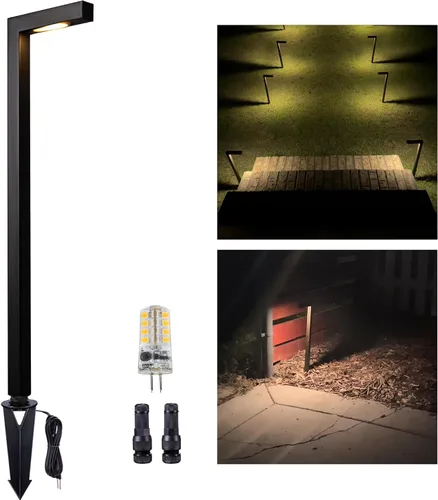 Vista 20 de Gardenreet Luces de camino de paisaje de latón, luces de camino de bajo voltaje de 12 V con cable, luces de jardín al aire libre LED impermeables