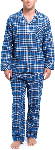 Vista 27 de PajamaGram Conjunto de pijama para hombre, clásico, 100% algodón Negro