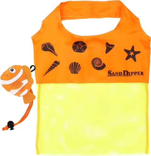 Vista 9 de Sand Dipper Bolso tote de malla expandible Bonita bolsa de nylon de pez payaso naranja
