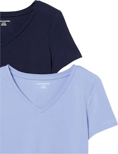 Vista 6 de Tienda Essentials Women's Classic-Fit Short-Sleeve V-Neck T-Shirt, (Available in Plus Size), Multipacks