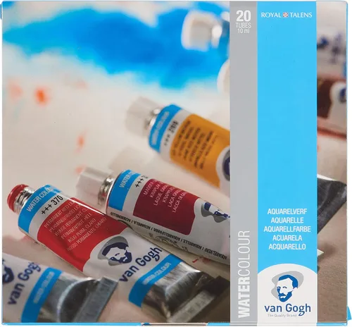 Vista 10 de Van Gogh - Juego de pinturas para acuarela, juego de tubos 10x10 ml Pintura de acuarela de grado profesional con alta resistencia a la luz