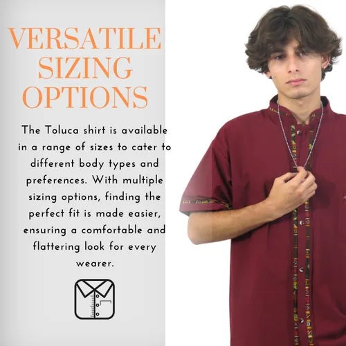 Vista 5 de Camisa tradicional mexicana Toluca para hombre, estilo guayabera, camisas para hombre, para verano, casual, cultural y boda