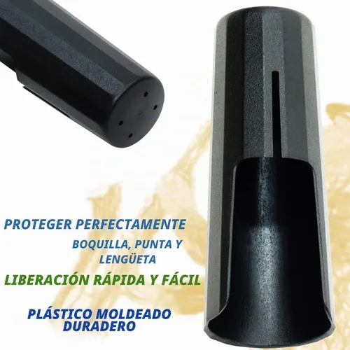 Vista 4 de Libretto Kit de boquilla de saxofón barítono: juego estándar con boquilla ABS 4C, tapa de plástico, ligadura lacada dorada, regalo, finamente