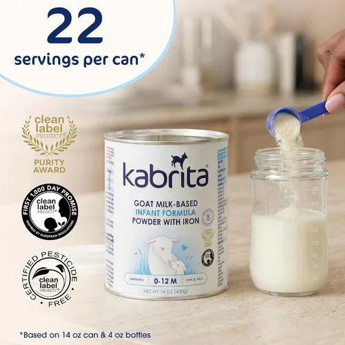 Vista 3 de Kabrita - Fórmula de leche de cabra en polvo para lactantes, digestión suave, 14 onzas, paquete de 12 Alternativa suave a la leche de vaca