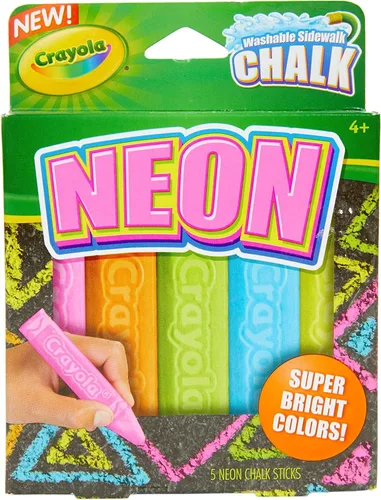Vista 2 de Crayola - Tizas para usar al aire libre, con purpurina, juguetes de verano, 5 unidades Multicolor
