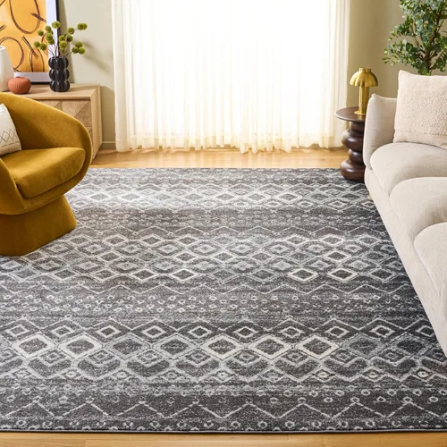 Vista 17 de SAFAVIEH Amsterdam Collection Alfombra Decorativa - 2.3 pies x 4 pies, Negro & Multi, Diseño Marroquí Bohemio, Sin Desprendimiento y Fácil Cuidado