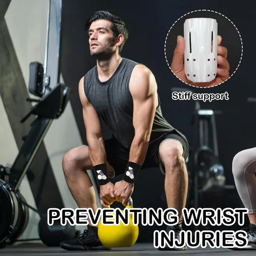 Vista 2 de Kettlebell Wrist Guards, Sweat Weighted Wristbands with Insert Support, Shock-Absorbing Sleeve Protector for Athletes Fitness Strength Training