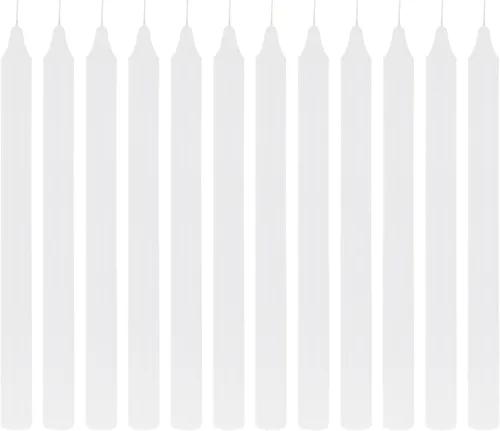 Vista 21 de Mega Candles 48 velas cónicas negras rectas sin perfume, vela de cera vertida a mano de 4 x 3/4 pulgadas, decoración del hogar, recepciones de boda