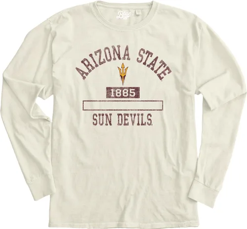 Vista 3 de Blue 84 NCAA Camiseta unisex-adulto de manga larga con licencia oficial de la NCAA, teñida en anillos, color marfil