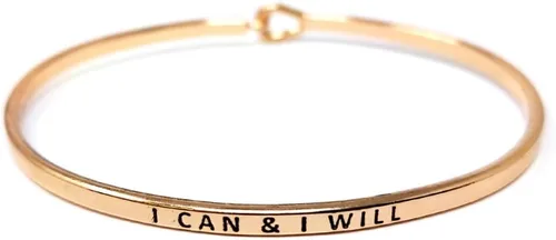 Vista 13 de By you - Brazalete con gancho, pulsera delgada grabada con un mensaje positivo e inspirador