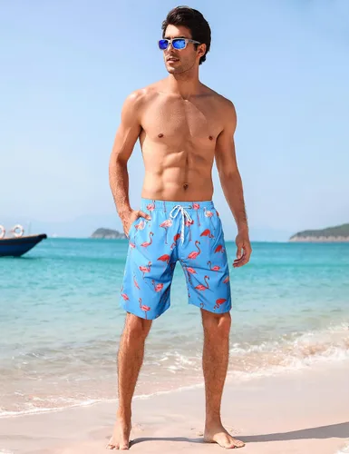 Vista 3 de APTRO Men's Quick Dry Swim Trunks 9" Swimsuits Mesh Liner Beach Bathing Suits Long Swimming Shorts