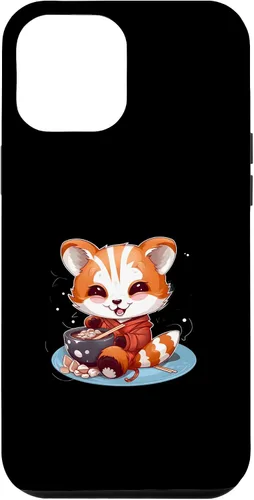 Vista 6 de Funda para iPhone 14 Otaku Anime Red Panda Eat Ramen Fideos Flor de Cerezo