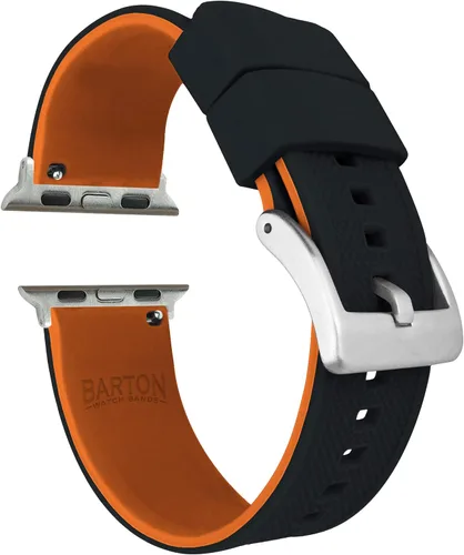 Vista 2 de Barton Watch Bands - Extensibles de silicona Elite para reloj - Accesorios y adaptadores negros con deposición física de vapor, de liberación