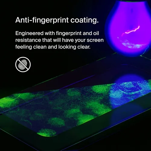 Vista 5 de Belkin ScreenForce UltraGlass Protector de pantalla con filtro de luz azul para iPhone 14 Pro, resistente a los arañazos, protección contra impactos