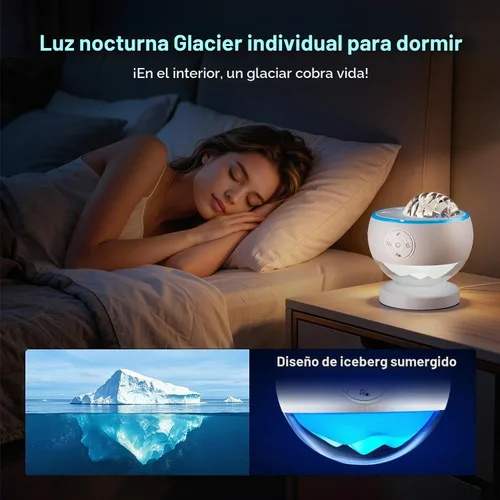 Vista 3 de Proyector de luces del norte, proyector de galaxias con más de 300 efectos de luz, máquina de sonido de efectos de luz, proyector de estrellas LED