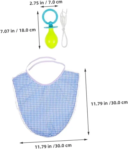 Vista 2 de Conjunto de disfraz para adultos, chupete con peto, divertido accesorio de cosplay para fiestas y adultos