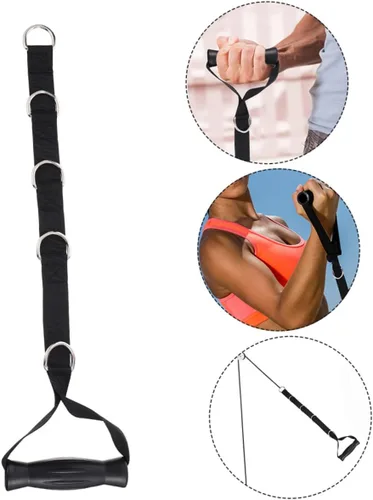 Vista 8 de Kisangel Bandas de resistencia de fitness resistentes, asas de tracción, cinta de tensión negra para equipos de fuerza y entrenamientos de bíceps, 2
