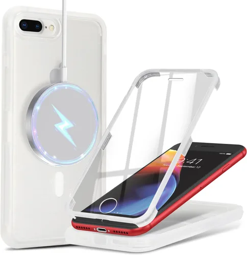 Vista 76 de Funda para iPhone 8 Plus con protector de pantalla, compatible con Magsafe, para iPhone 7 Plus, protector de pantalla integrado, funda delgada