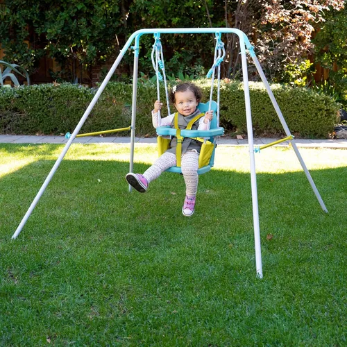 Vista 3 de [Usado] Sportspower FNS-004 My 1st Toddler Swing – Juego de columpio para bebé de alta resistencia para interiores y exteriores con arnés