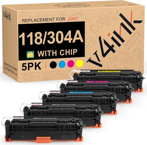 Vista 7 de v4ink 1PK Cartucho de tóner remanufacturado de repuesto para Canon 118 CRG118 HP 304A CC530A Tinta de tóner negro para impresora Canon ImageClass