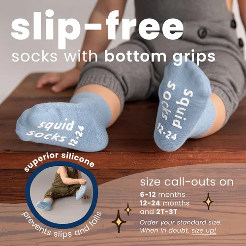 Vista 84 de squid socks Calcetines de viscosa de bambú 0-6M, 6-12M, 12-24M y 2T-3T Calcetines que se mantienen puestos